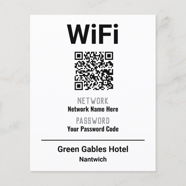 WiFi Instructions With QR Code Flyer (Front)