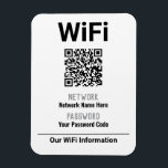 WiFi Instructions With QR Code Magnet<br><div class="desc">Magnet with your WiFi instructions which include a QR Code. Ideal for sticking to a fridge for your guests to read. Black and grey. There are various websites that allow you to create and download QR Codes free. QR Codes can be created for websites, emails, Wifi, Vcards, and many other...</div>