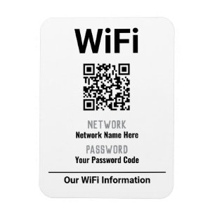 WiFi Instructions With QR Code Magnet