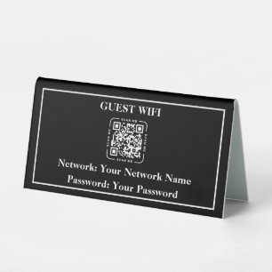WiFi Instructions with QR Code Table Tent