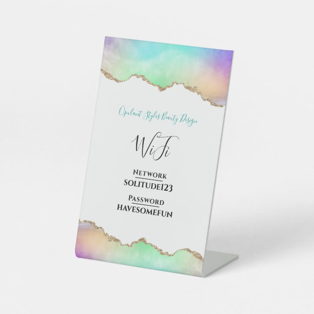 WiFi Internet Password Elegant Beauty Salon Pedestal Sign (Front)