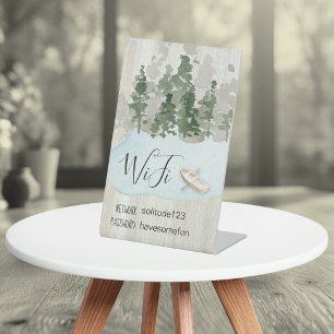 WiFi Internet Password Vacation Lake House Pedesta Pedestal Sign
