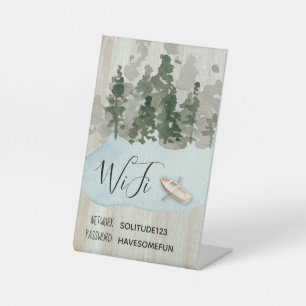 WiFi Internet Password Vacation Lake House Pedestal Sign