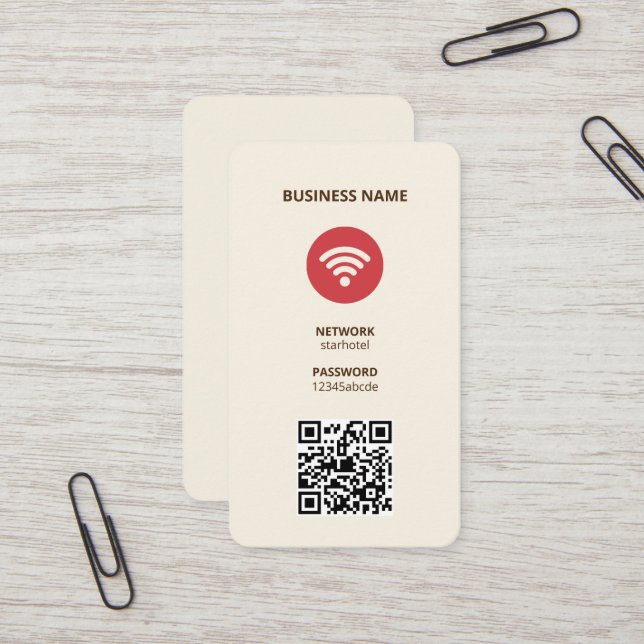 Wifi Internet QR Code Business Card (Front/Back In Situ)
