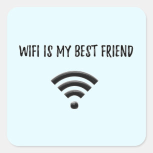 WIFI IS MY BEST FRIEND STICKERS (Blue)