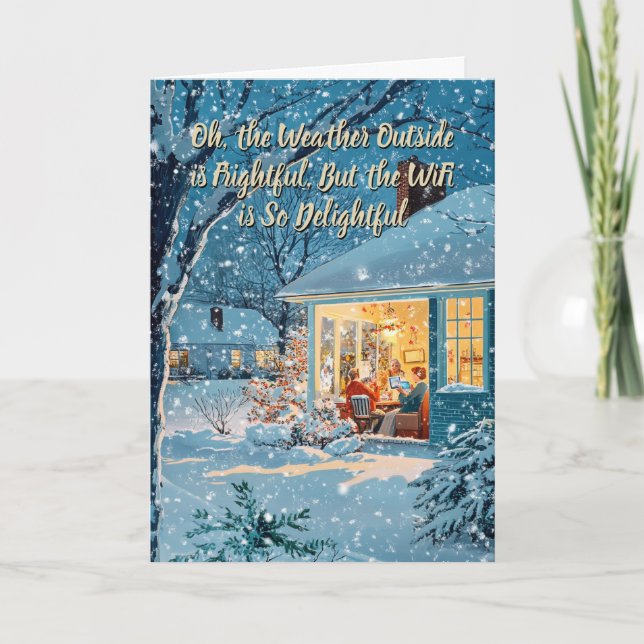 WiFi is So Delightful – Funny Christmas Card (Front)