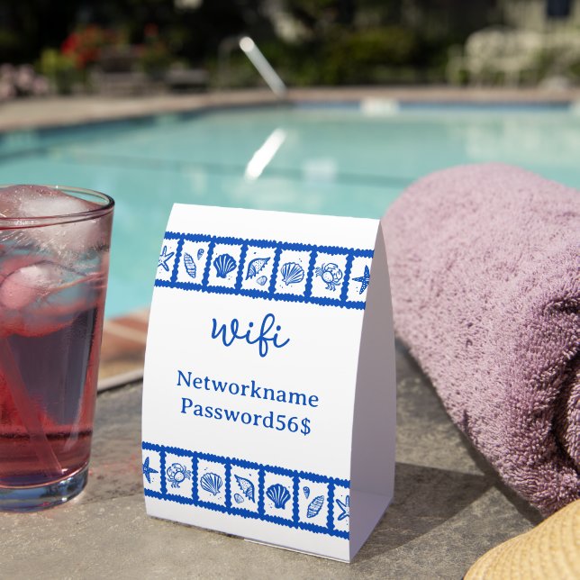 WIFI Login Seashell Grid Beach Rental CUSTOM  (Insitu(On Table))