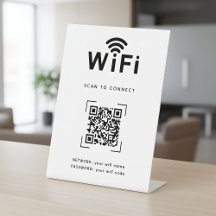 WiFi Login Table Top Sign For Reception Area
