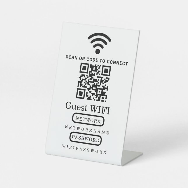 WiFi / Menu QR Code Sign (Front)