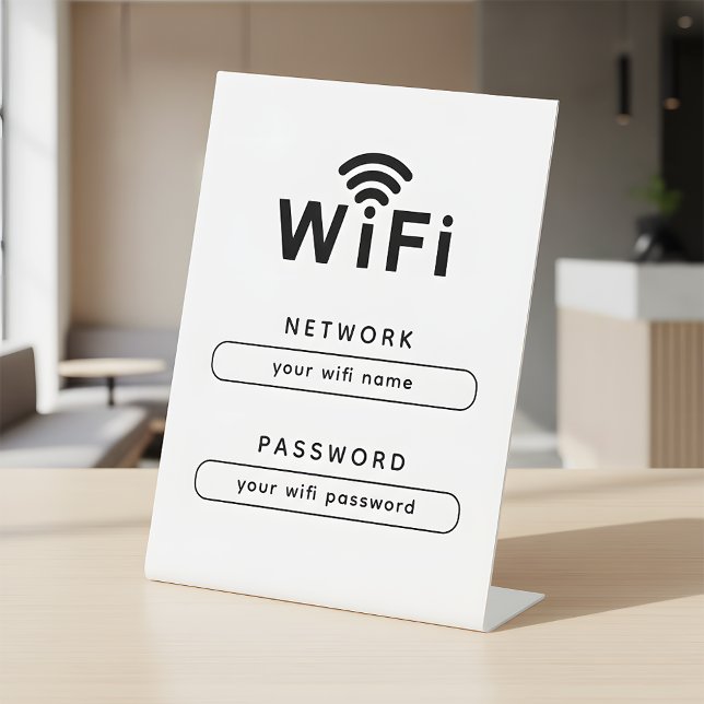 WIFI Name and Password Simple Table Top Sign (Creator Uploaded)