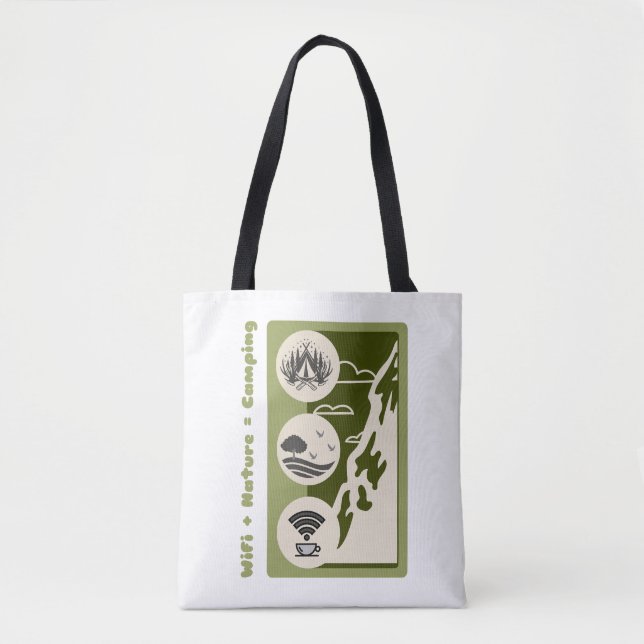 WiFi + nature = camping adventure camping Tote Bag (Front)