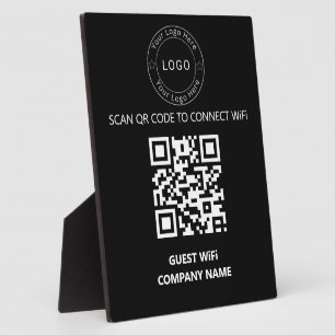 Wifi Network and Password Black Plaque