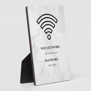 Wifi Network and Password Black Plaque
