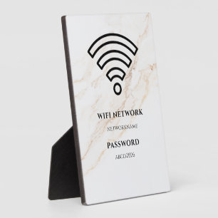 Wifi Network and Password Black Plaque
