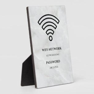 Wifi Network and Password Black Plaque