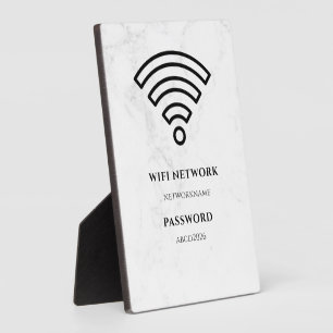 Wifi Network and Password Black Plaque