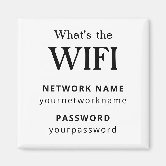 Wifi Network and Password Business Retail Magnet (Front)
