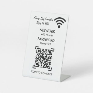 Wifi Network and Password Business Retail  Pedestal Sign