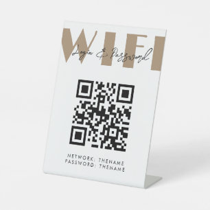 Wifi Network and Password Business Retail Pedestal Sign