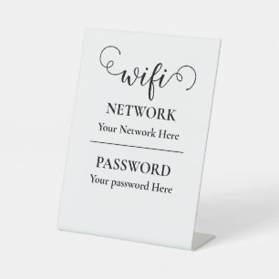 Wifi Network and Password Business Retail Pedestal Sign