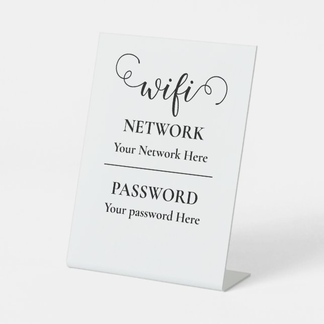 Wifi Network and Password Business Retail Pedestal Sign (Front)