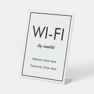 Wifi Network and Password Business Retail Pedestal Sign
