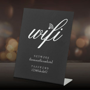 Wifi Network and Password Business Retail Pedestal Sign