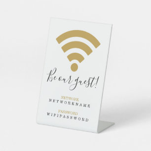 Wifi Network and Password Business Retail Pedestal Sign
