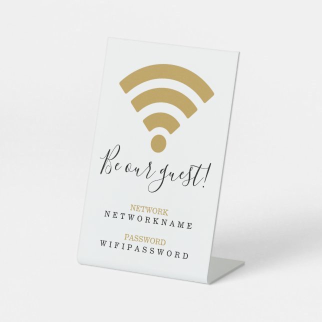 Wifi Network and Password Business Retail Pedestal Sign (Front)