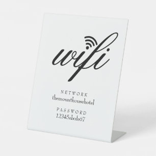 Wifi Network and Password Business Retail  Pedestal Sign