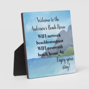 Wifi Network and Password Business Retail Plaque