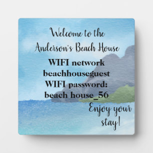 Wifi Network and Password Business Retail Plaque