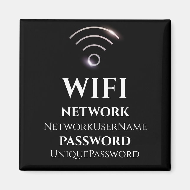  WiFi Network and Password Magnet (Front)