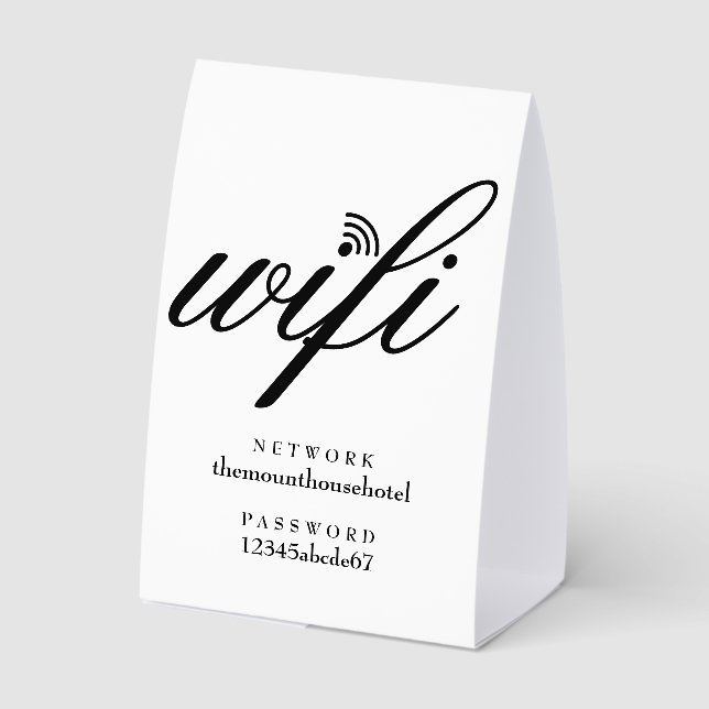 Wifi Network and Password Sign (Back)