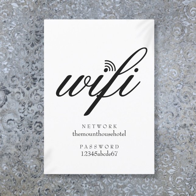 Wifi Network and Password Sign Guest Card (Wifi Network and Password Sign Guest Card)