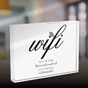 Wifi Network and Password Sign Photo Block