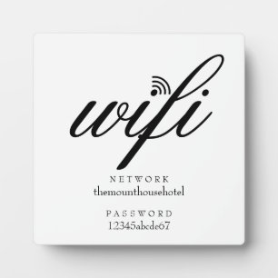 Wifi Network and Password Sign Plaque