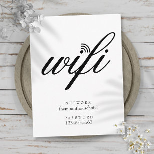 Wifi Network and Password Sign Postcard