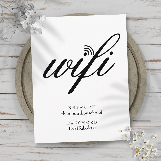 Wifi Network and Password Sign Postcard (Wifi Network and Password Sign Postcard)