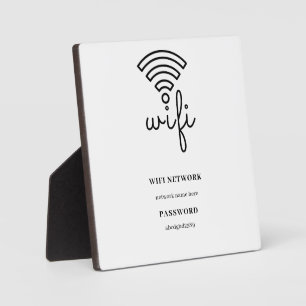 Wifi Network and Password White Plaque
