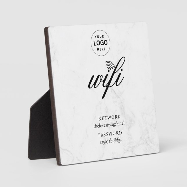 Wifi Network and Password White Plaque (Front)