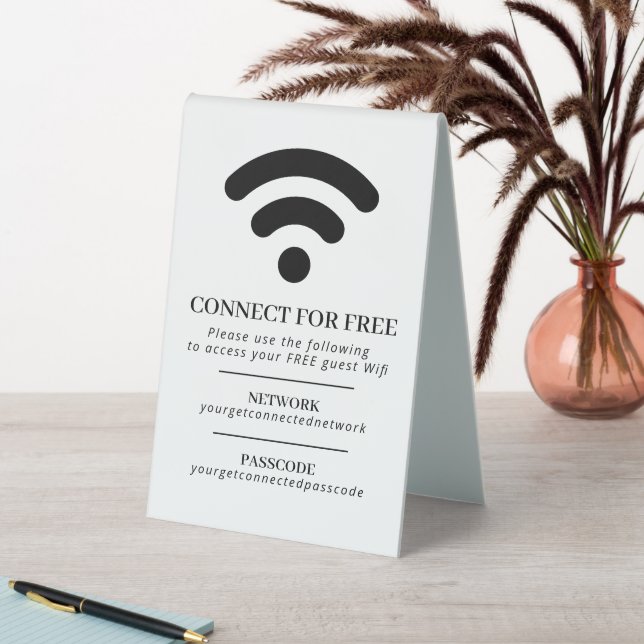Wifi network passcode guest info custom mono (In SItu (Table))