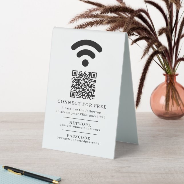 Wifi network passcode guest info custom QR code (In SItu (Table))