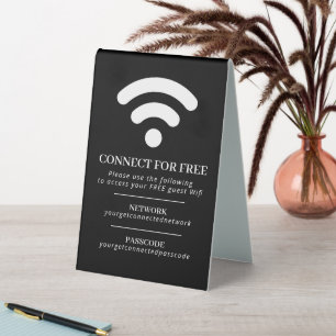 Wifi network passcode info custom black white