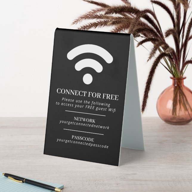 Wifi network passcode info custom black white (In SItu (Table))