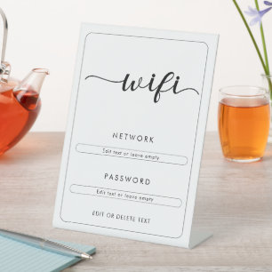 Wifi Network Password Business Coffee Café Pedestal Sign