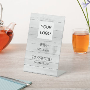 Wifi Network Password customisable add logo  Pedestal Sign