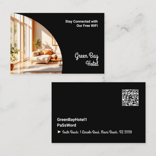 Wifi Network Password Guest Business Card (Front/Back)