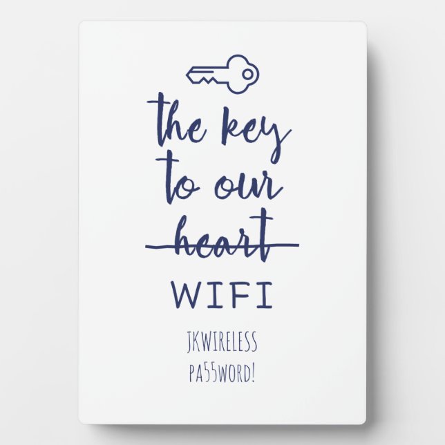 Wifi Network Password Printable Plaque (Front)