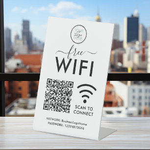 WIFI Network Password QR Code Pedestal Sign